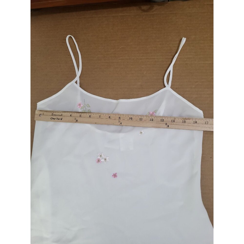 VTG Secret Treasures Nightie Womens M Floral Embroidered Nightgown Bridal Fairy - Picture 5 of 10